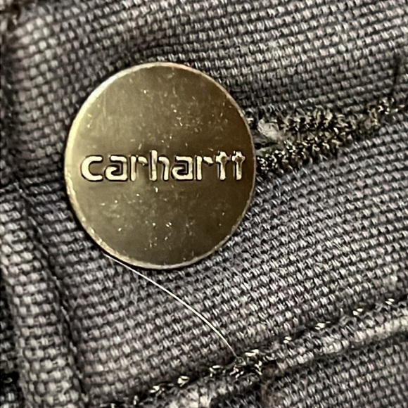 Carhartt Original Fit Fleece-Lined Canvas Work Pants Gray 8-Pocket Loop 16R - Picture 3 of 11